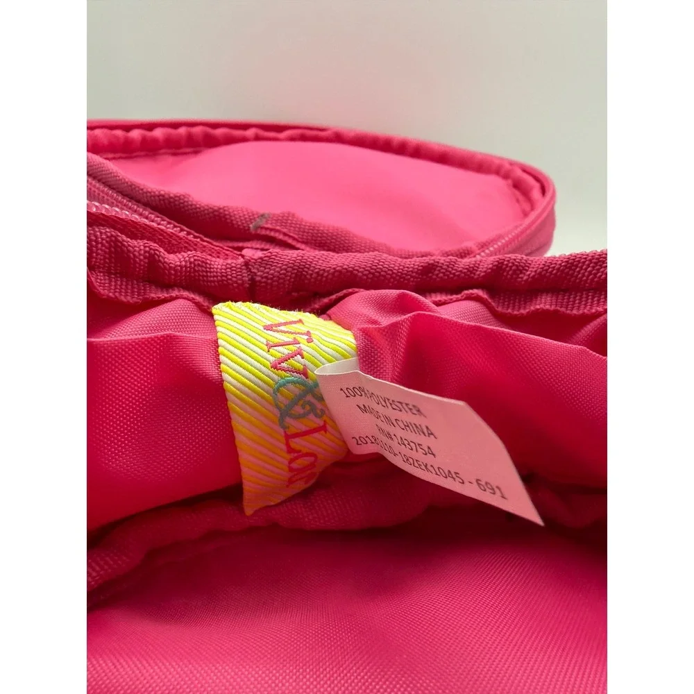 Pink Round Makeup Bag Cosmetic‎ Organizer Travel Pouch Zip Closure